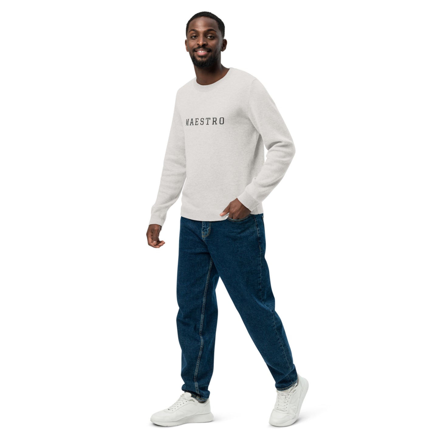 "Maestro" Jacquard-Knitted Crew-Neck Sweater | Classic Fit | Unisex