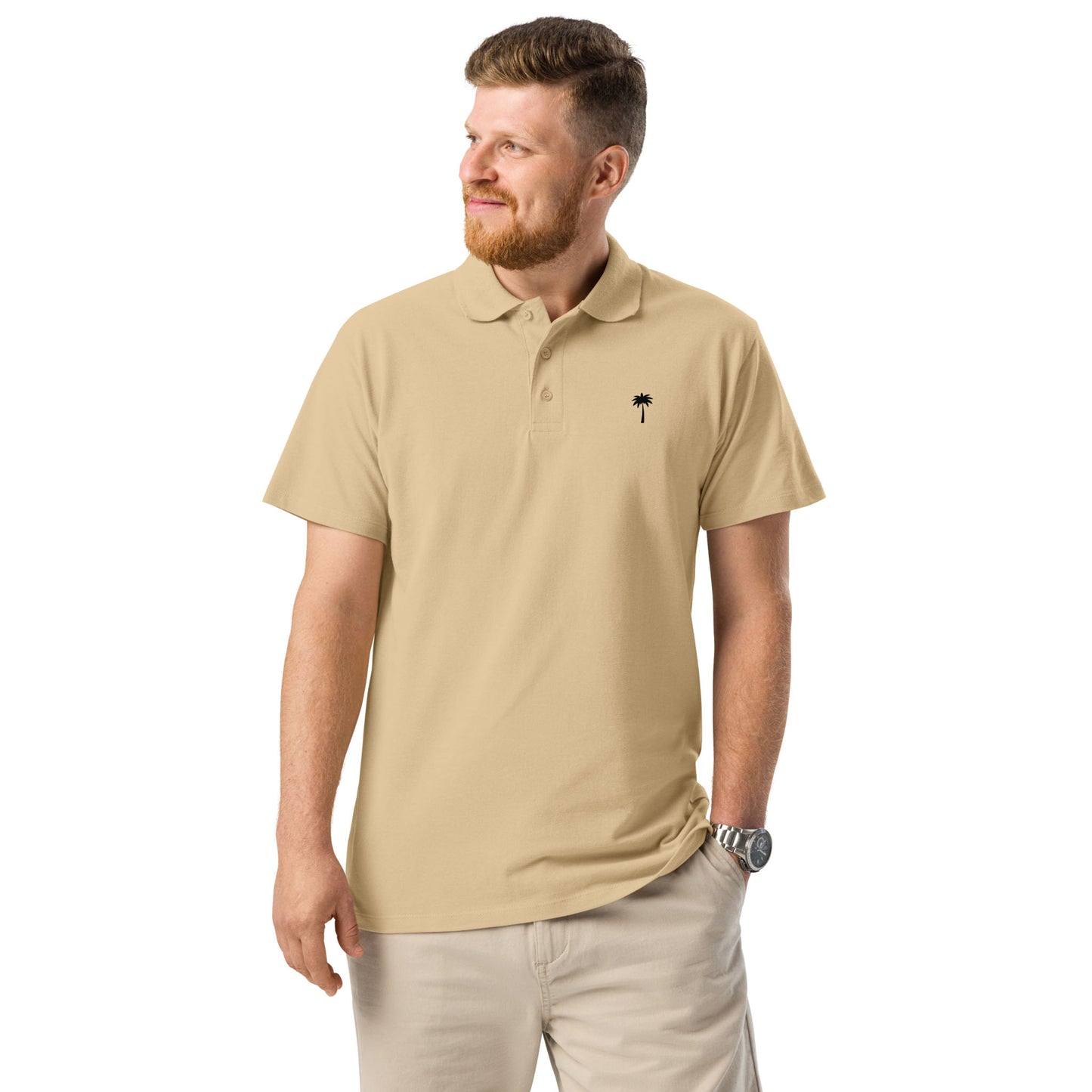 "Perry" Premium Pique Polo | Unisex | Black Palm