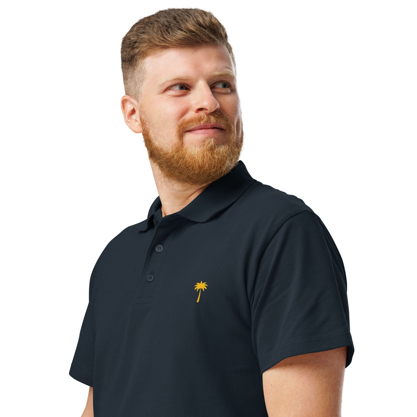 "Perry" Premium Pique Polo | Unisex | Gold Palm