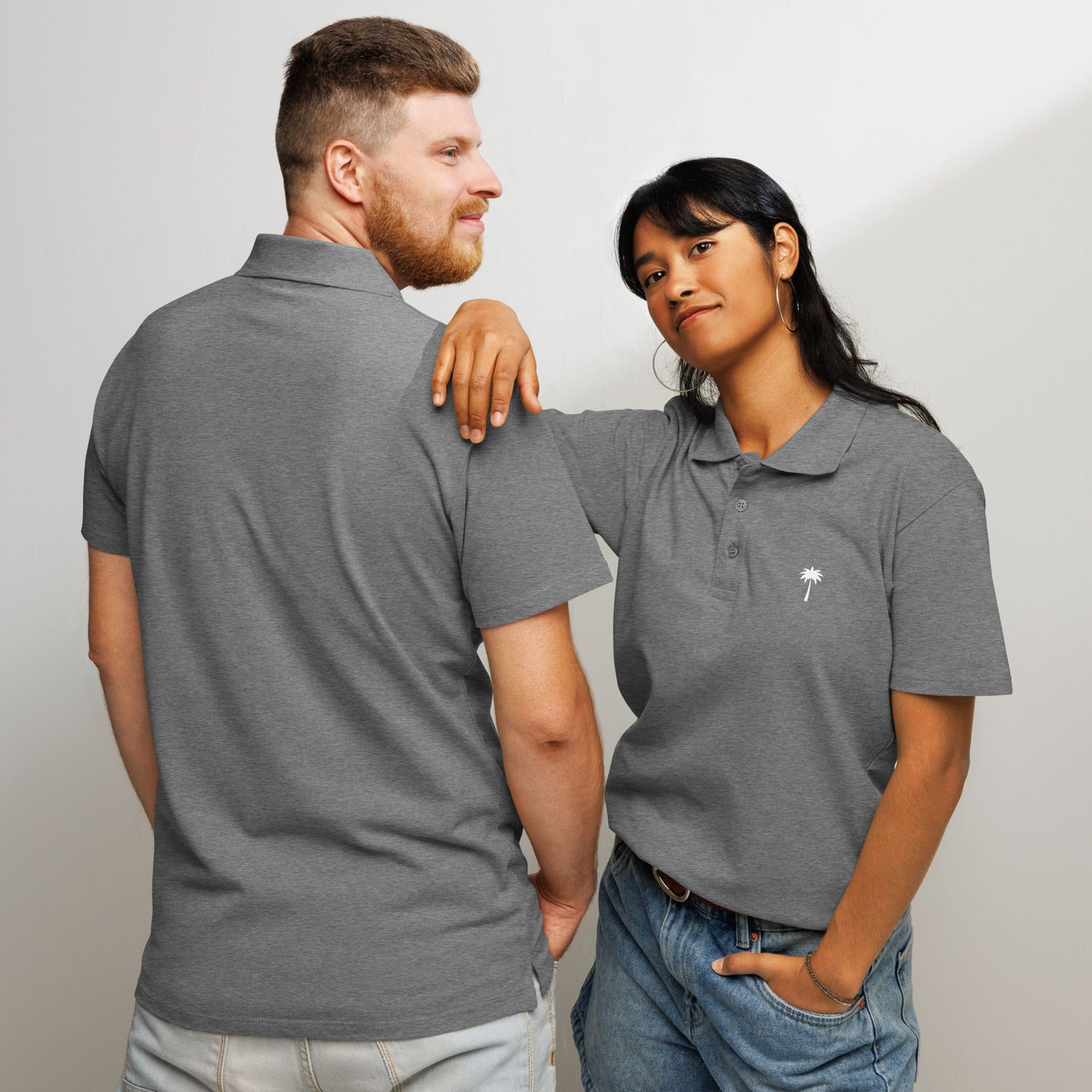"Perry" Premium Pique Polo | Unisex | White Palm