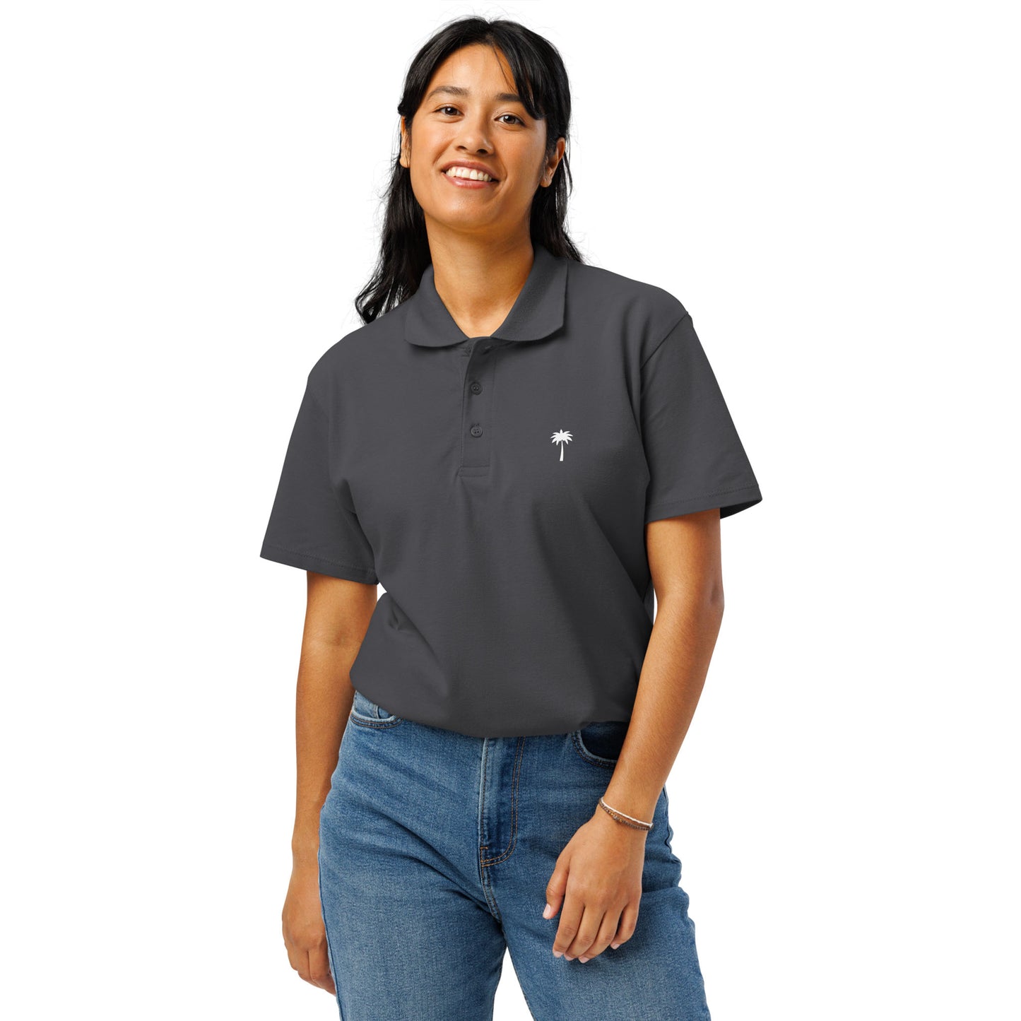 "Perry" Premium Pique Polo | Unisex | White Palm