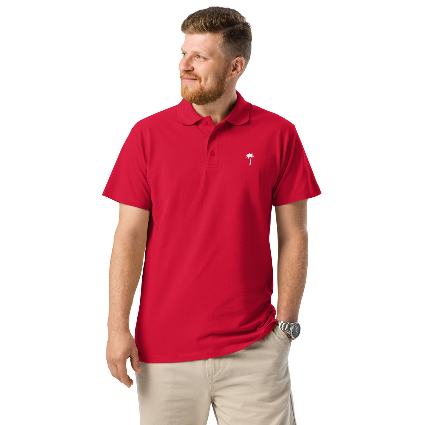 "Perry" Premium Pique Polo | Unisex | White Palm