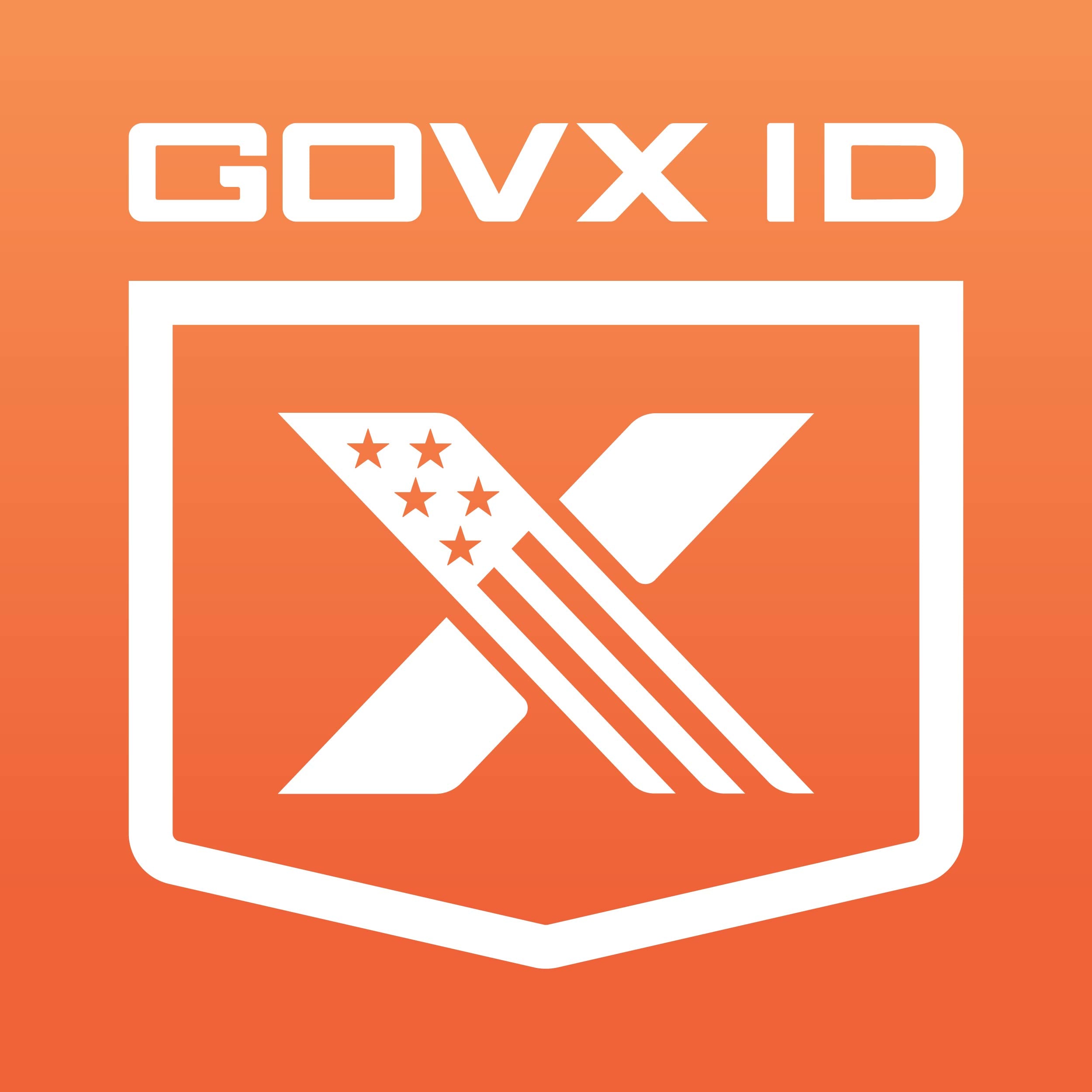 GOVX ID logo on an orange background