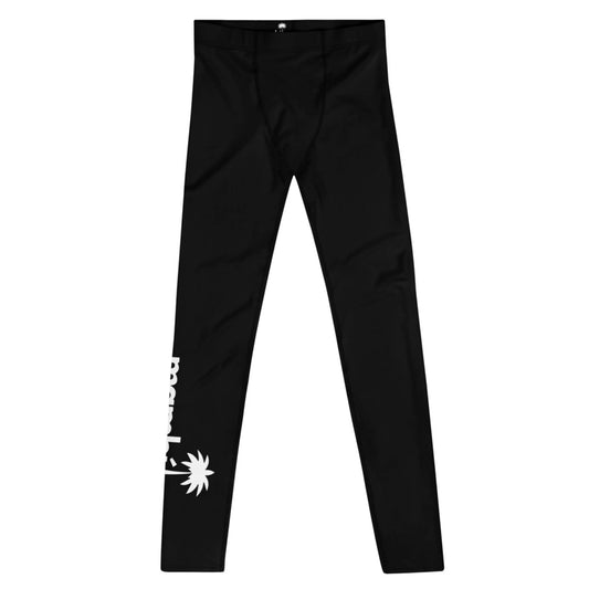 Black leggings with a simple design, featuring a white palm tree graphic and bold Mambí text near the ankle on the left leg. The background is plain white.