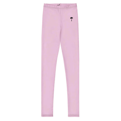 Light pink Mambí leggings with a small black palm tree graphic on the left hip, displayed on a white background.