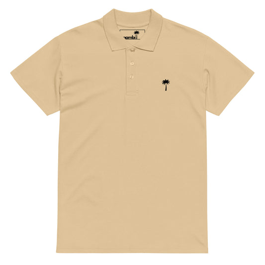 "Perry" Premium Pique Polo | Unisex | Black Palm